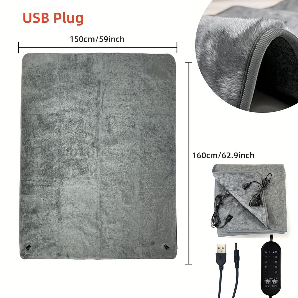 USB Electric Heated Blanket with 5 Temperature Settings