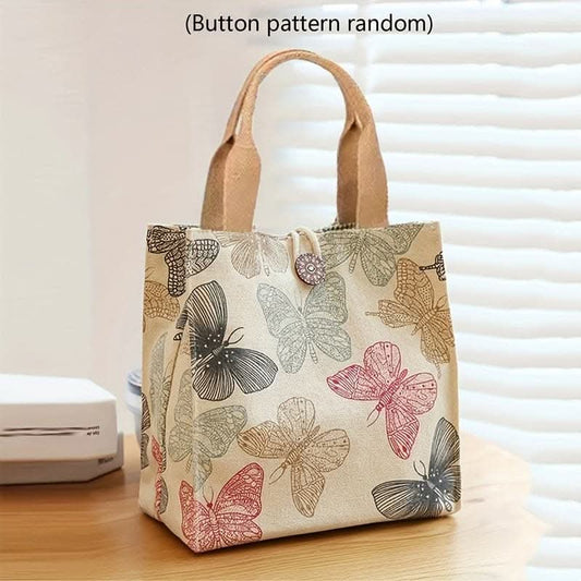 Vibrant Butterfly Print Polyester Tote Bag -Random Animal Print