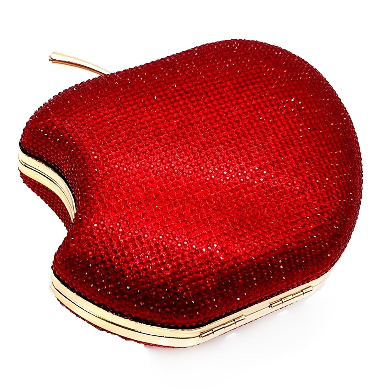 Rhinestone Apple-Shaped Clutch – Party Bag