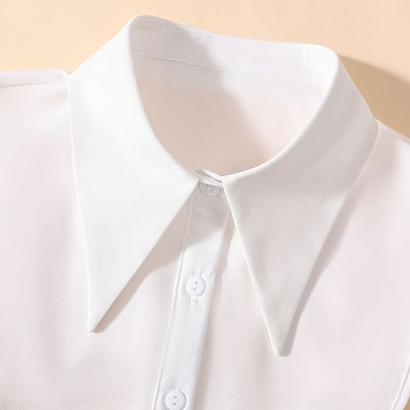 White Chiffon Detachable Faux Half Collar