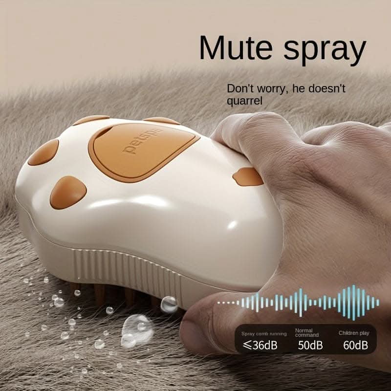 3-in-1 Electric Steam Brush - Ultimate Grooming Tool - Stylish Paw Design