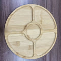 Wooden Round Serving Platter with Compartments
