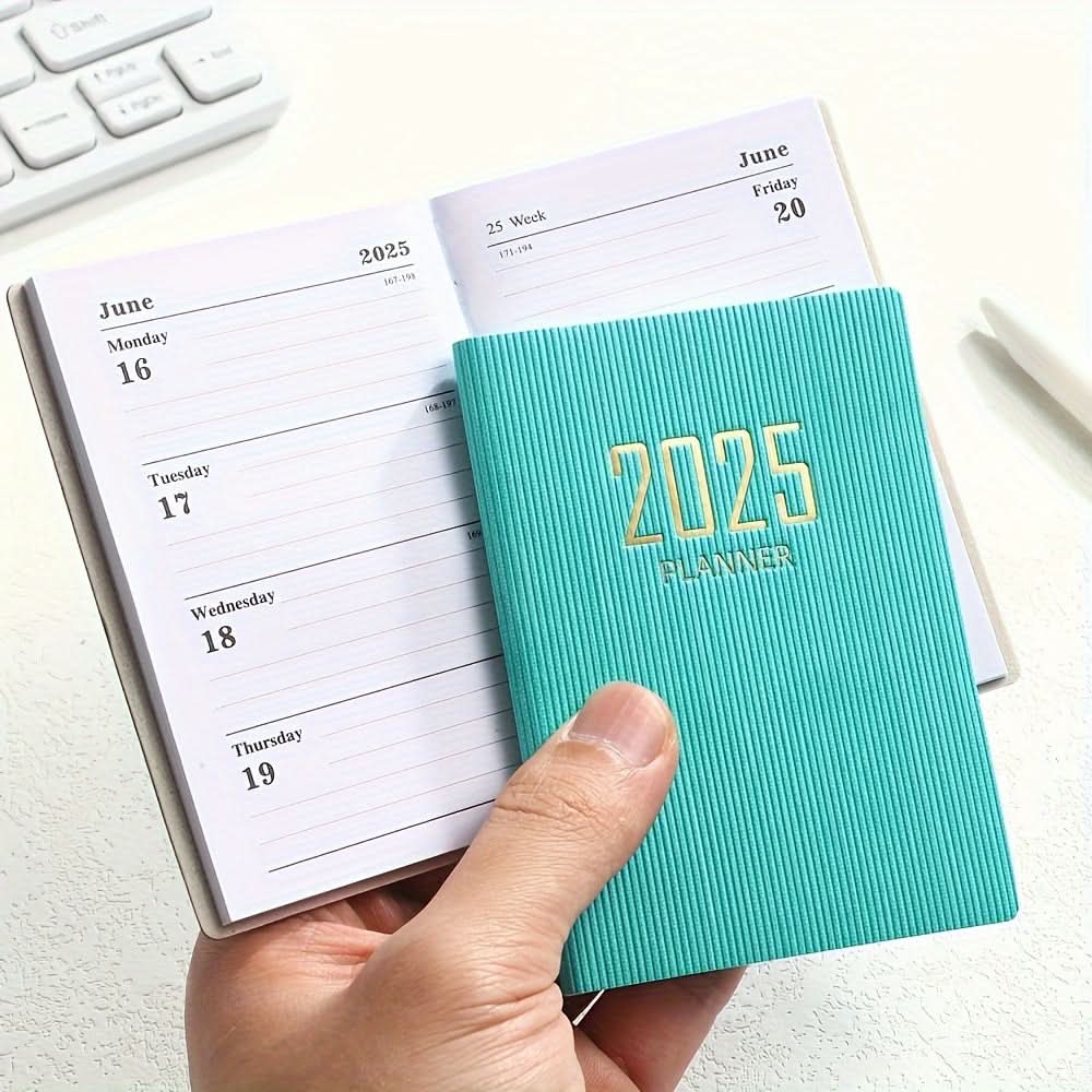 5-Pack 2025 Mini Pocket Planners – A7 Faux Leather