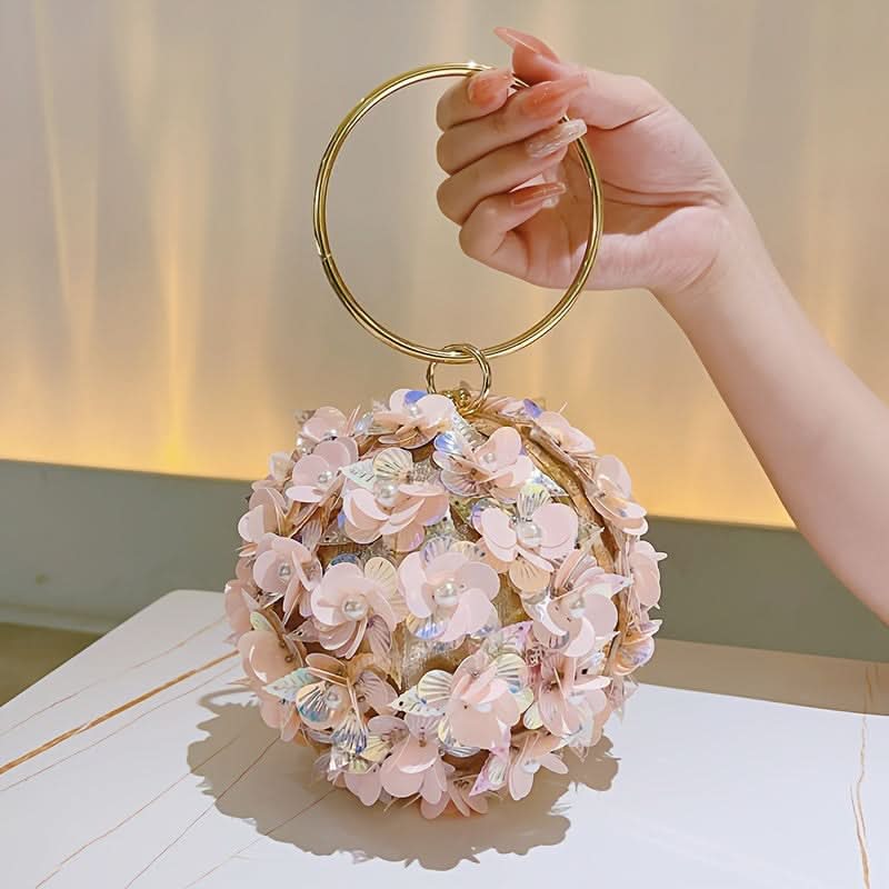 Elegant Pink Rhinestone Clutch Purse for Women