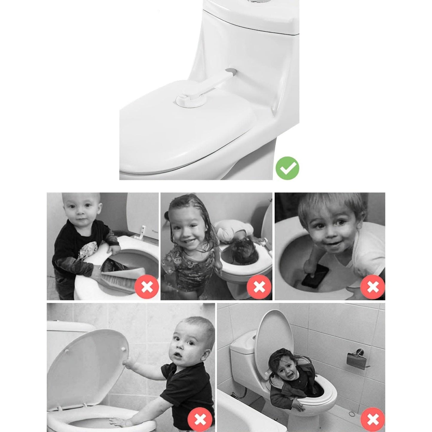 Child Safety Toilet Lock - Automatic Anti-Open Lid Protector with Pet-Proof Design