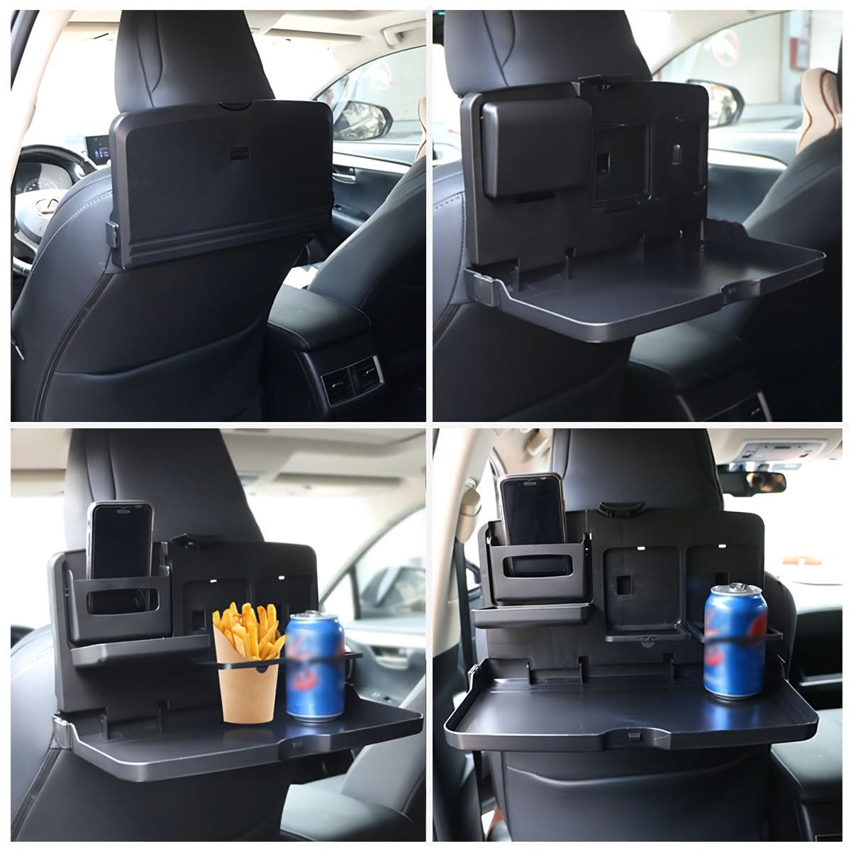 Car Backseat Organizer & Foldable Dining Tray – Space-Saving Meal Tray