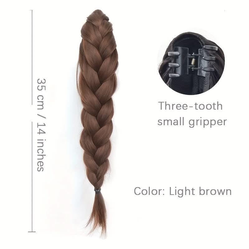 Chic Claw-Clamp Braided Ponytail Extension - Loose Curly Hair Accessory