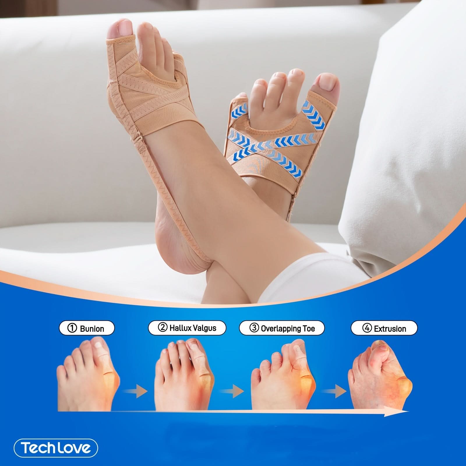 Adjustable Toe Separator Socks – Bunion Corrector & Toe Straightener