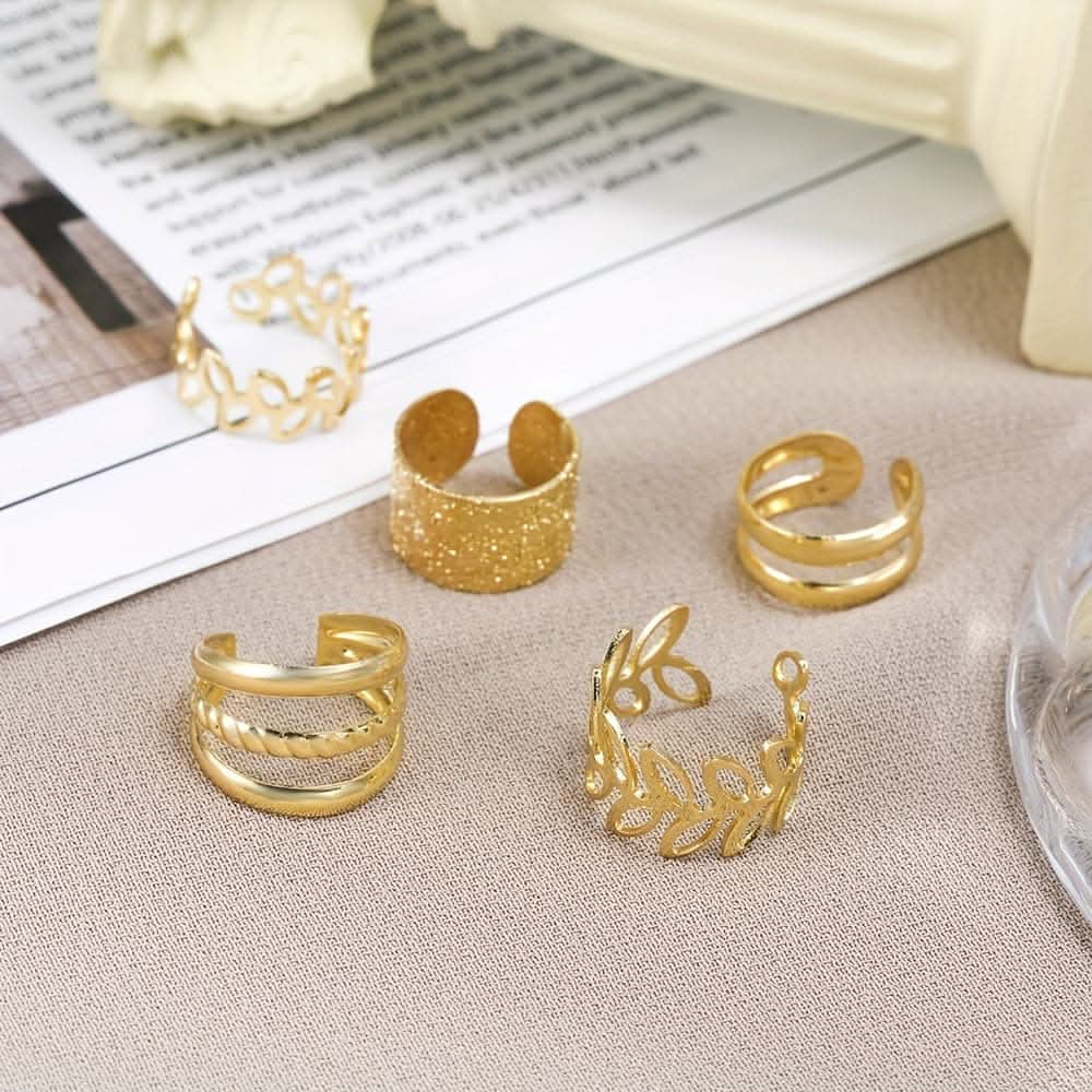 5pcs/Set Trendy Elegant Ear Cuff Set - Classic Style Clip-On Earrings