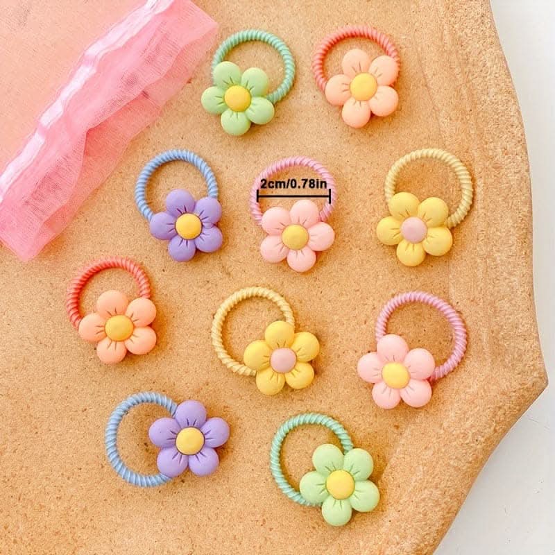 10pcs Cute Flower Decorative Hair Band Hair Accessories, Girls Christmas Gift