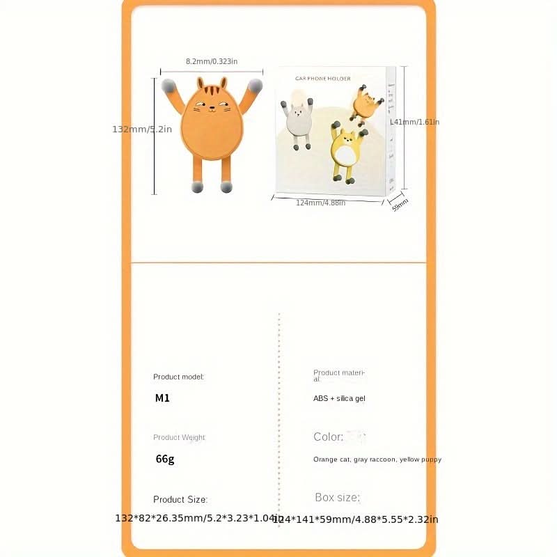 Creative Cat-Shaped Car Phone Mount-Universal ABS Dashboard