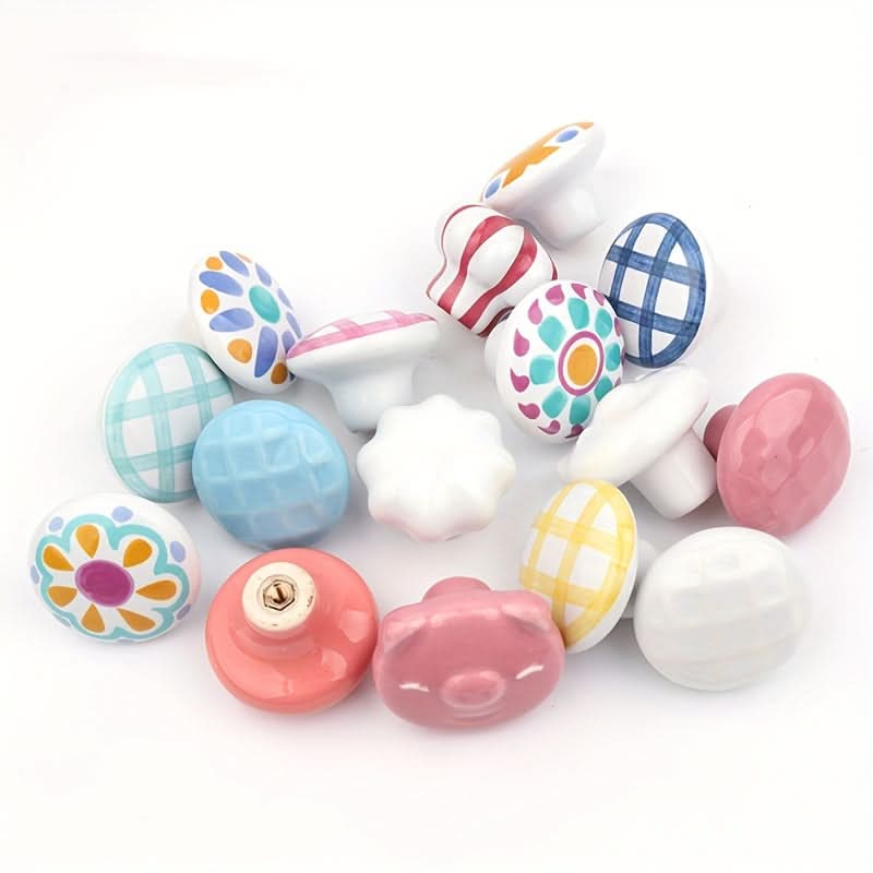 6-Piece Fun Ceramic Cabinet Handles