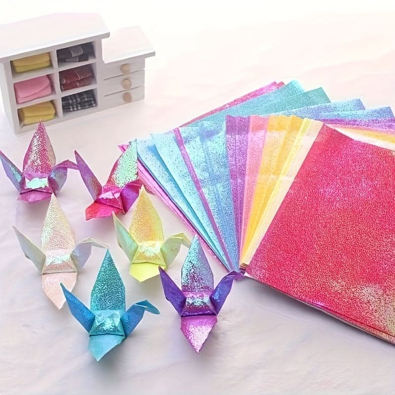 100pcs Shiny Glitter Origami Paper Squares