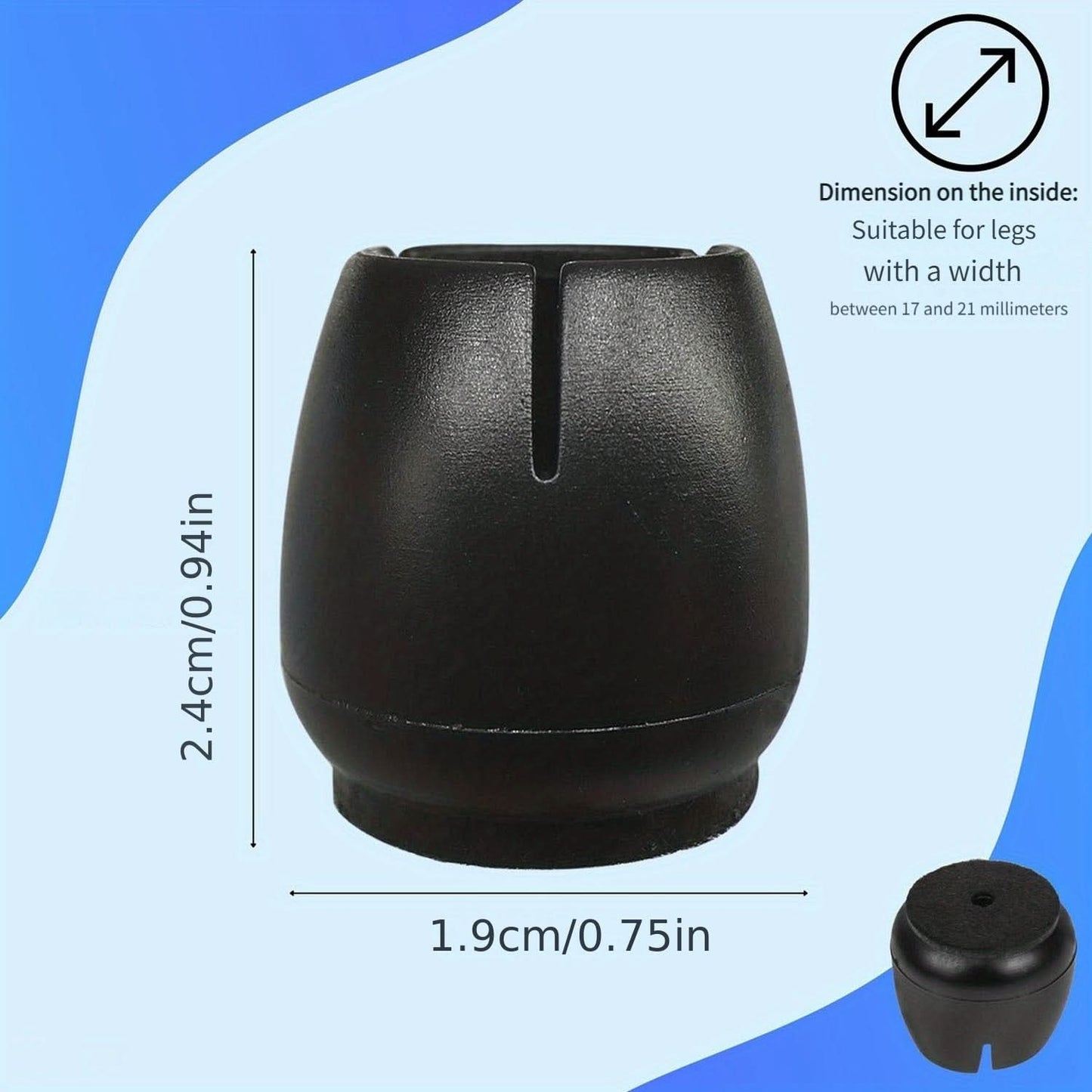 24-Piece Chair Leg Protectors - Round & Square Furniture Floor Protectors
