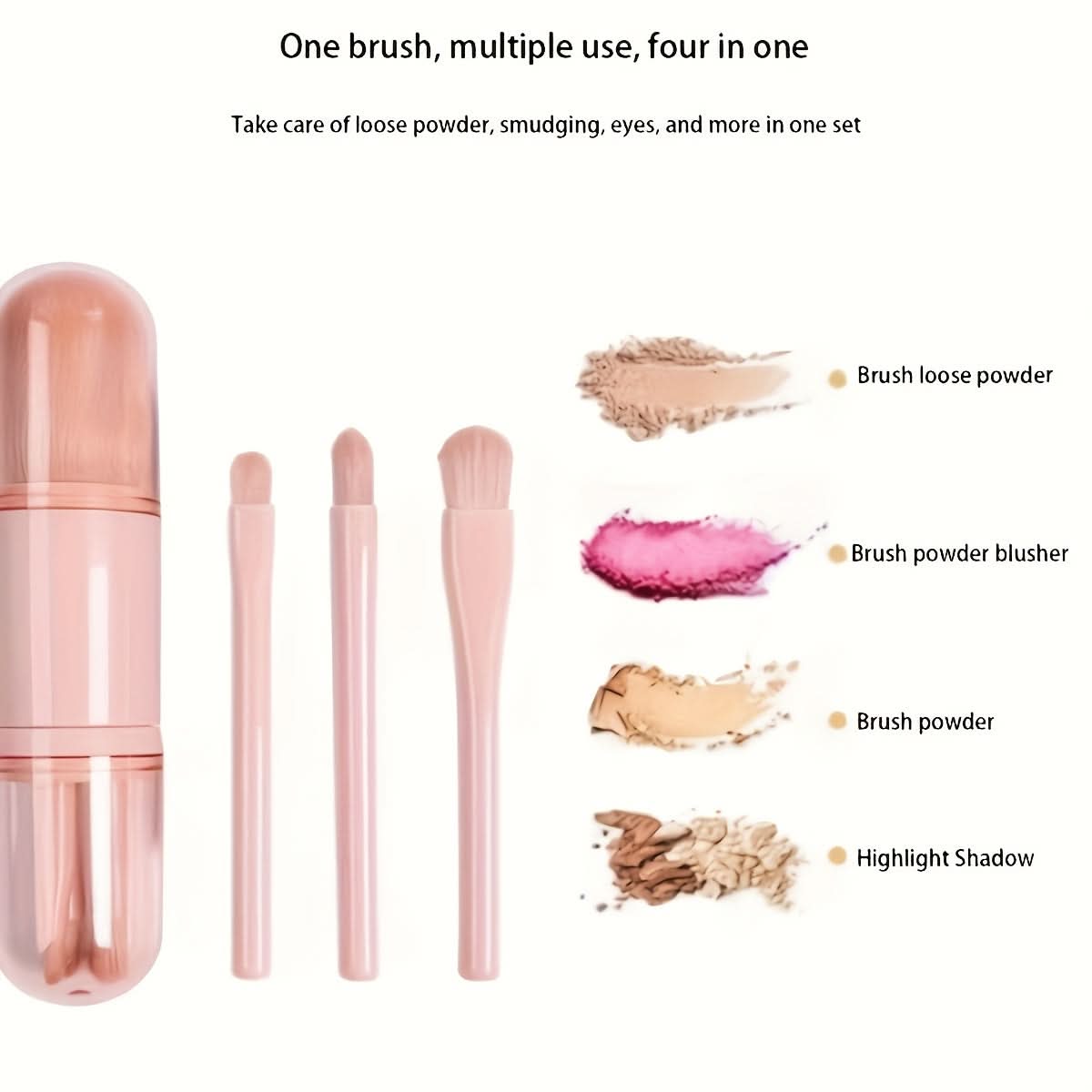 4-in-1 Mini Travel Makeup Brush – Portable