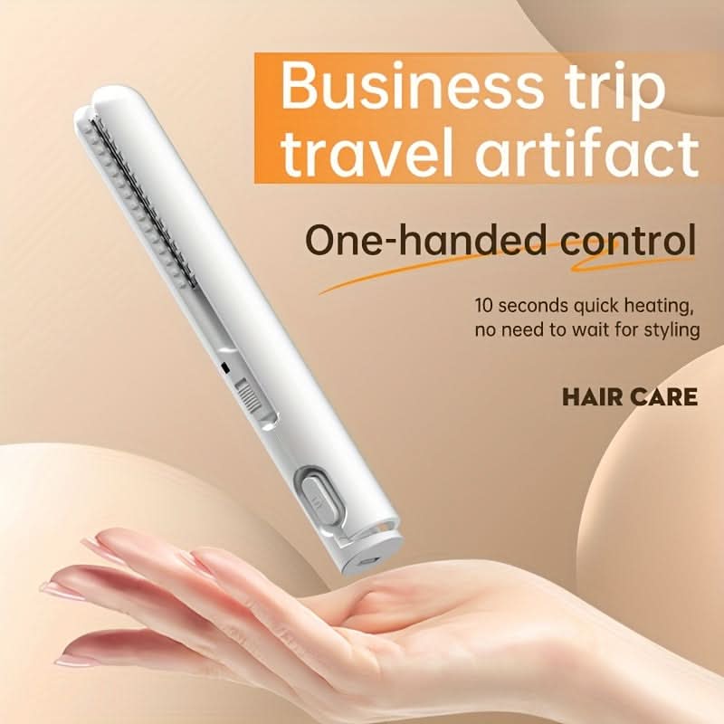 2-in-1 Mini Hair Straightener & Curler – USB-Powered Travel Styler