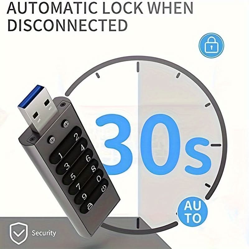 64GB Encrypted USB Drive with Keypad Lock
