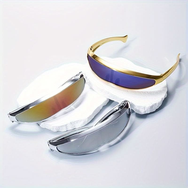 3 Pairs of Colorful Futuristic Fashion Glasses