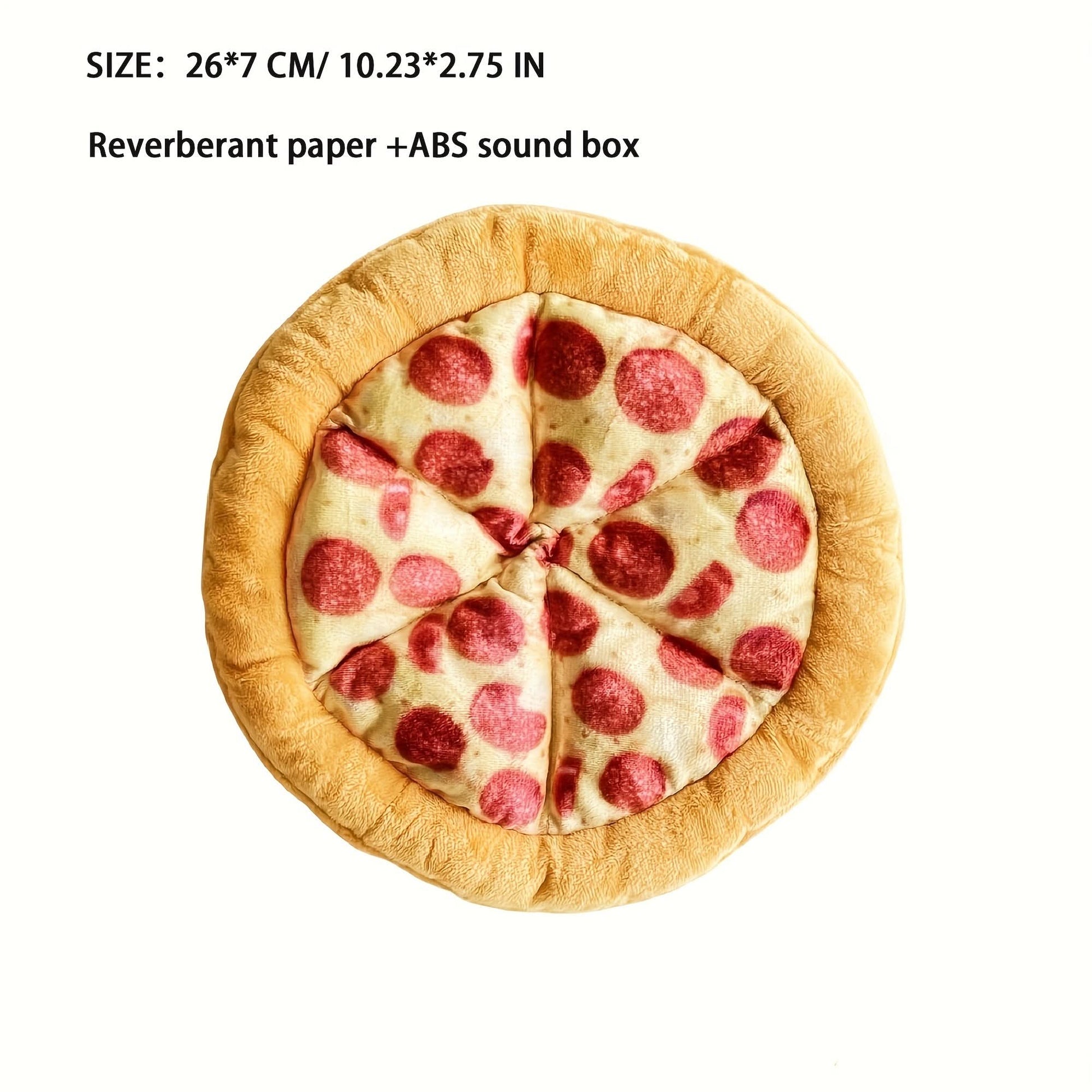 Interactive Pizza Plush Dog Toy – Squeaky Chew