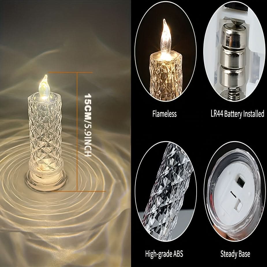 3-Pack Crystal LED Flameless Candle Lamps