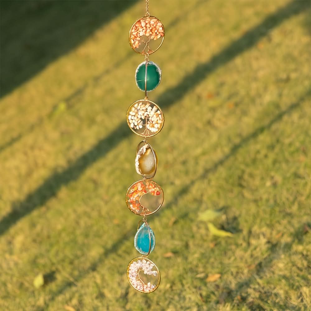 Handmade Amethyst Sun Catcher Wind Chime Pendant