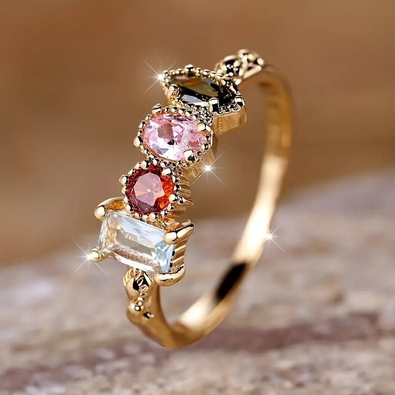 Radiant Ladies Multicolor Gemstone Ring