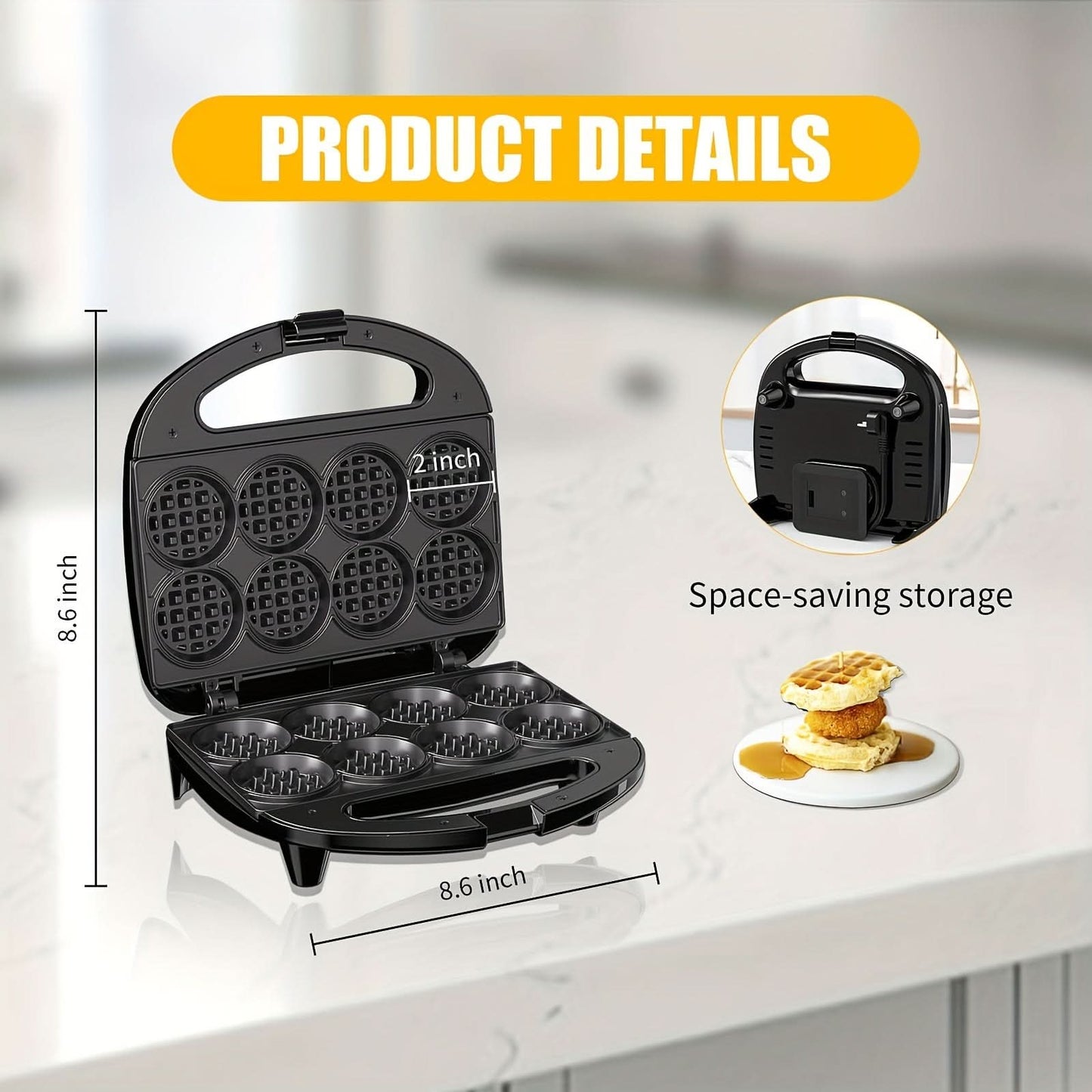 Mini Waffle Maker – Small Waffle Bites Machine