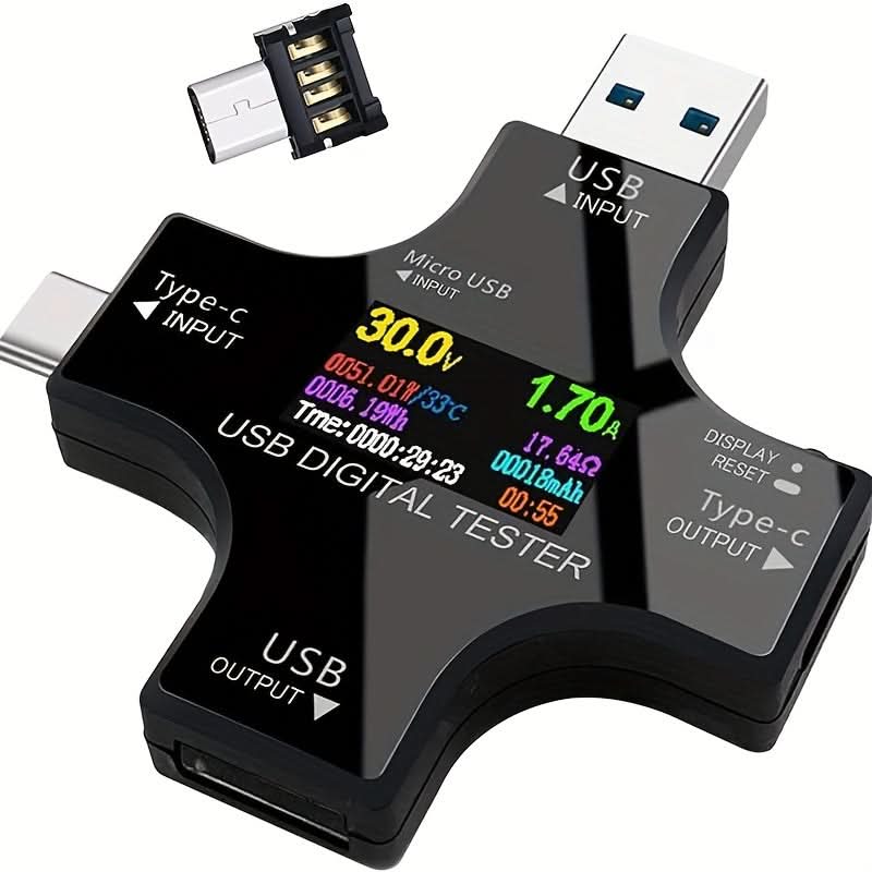 USB Type-C Digital Voltmeter Tester