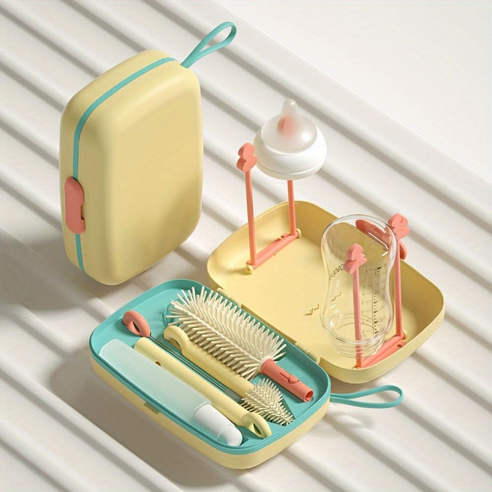 Silicone Bottle & Pacifier Brush Set with Storage Box