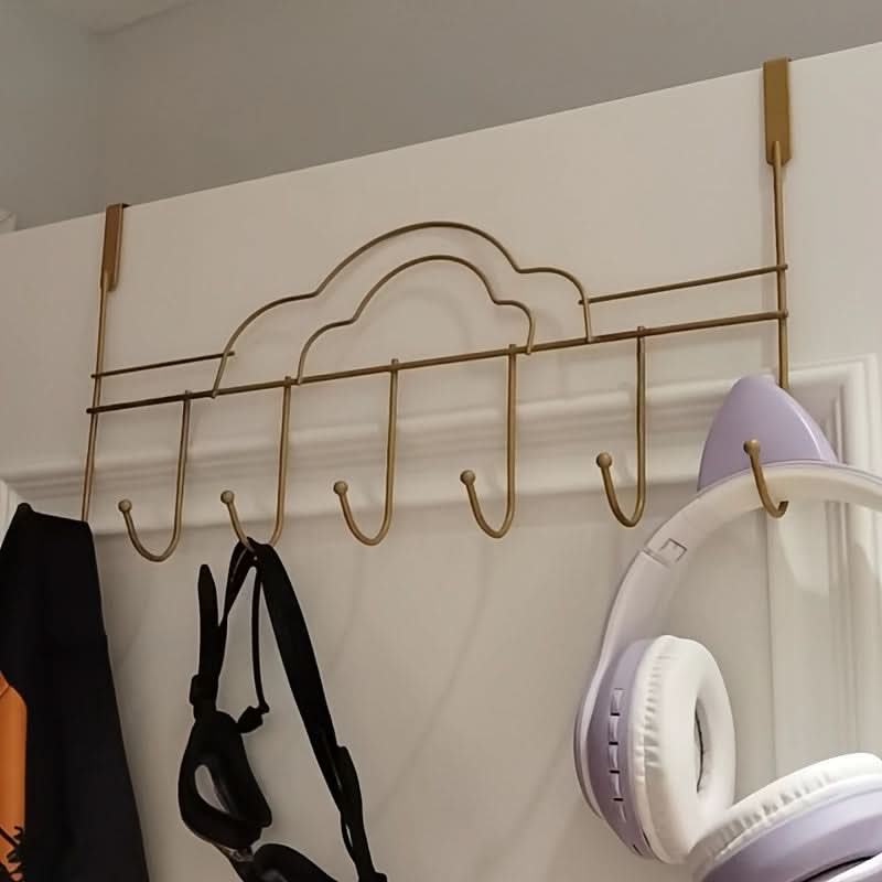 Golden Cloud Over-Door Hook Rack, No-Drill