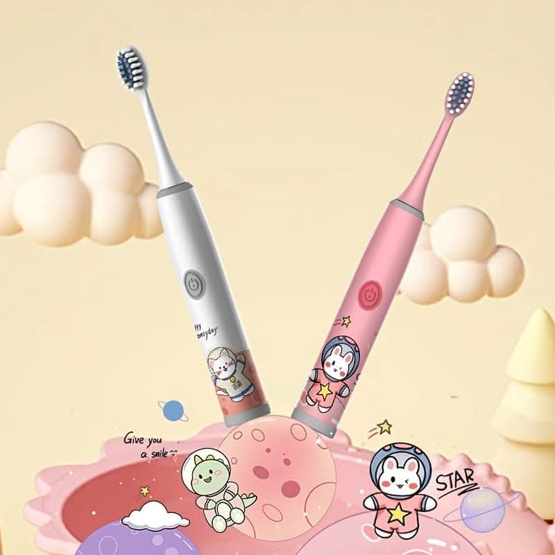 Kids Electric Toothbrush with 4 Brush Heads, Soft Bristles