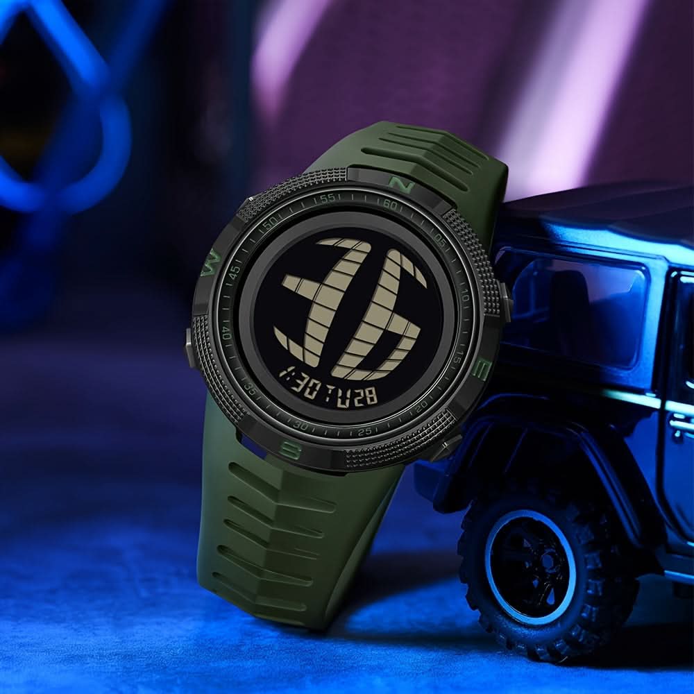 Men’s Digital Sports Watch – 5ATM Water-Resistant, Multifunctional Luminous Display