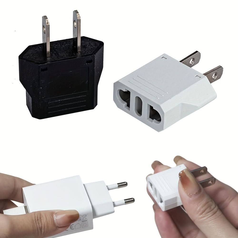 2PCS EU to US Plug Adapters for Travel