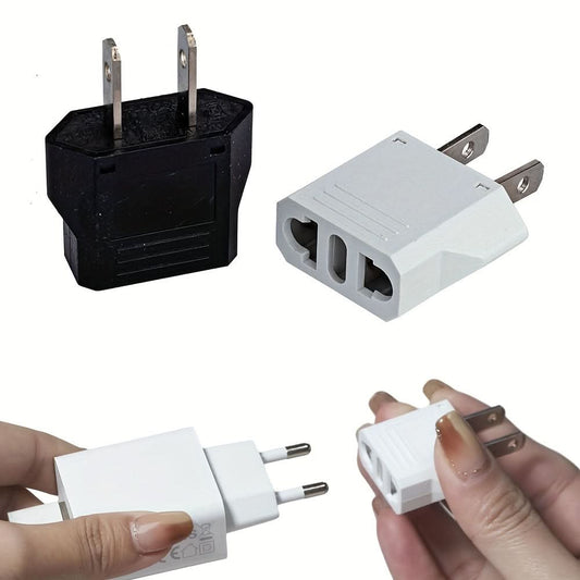 2PCS EU to US Plug Adapters for Travel