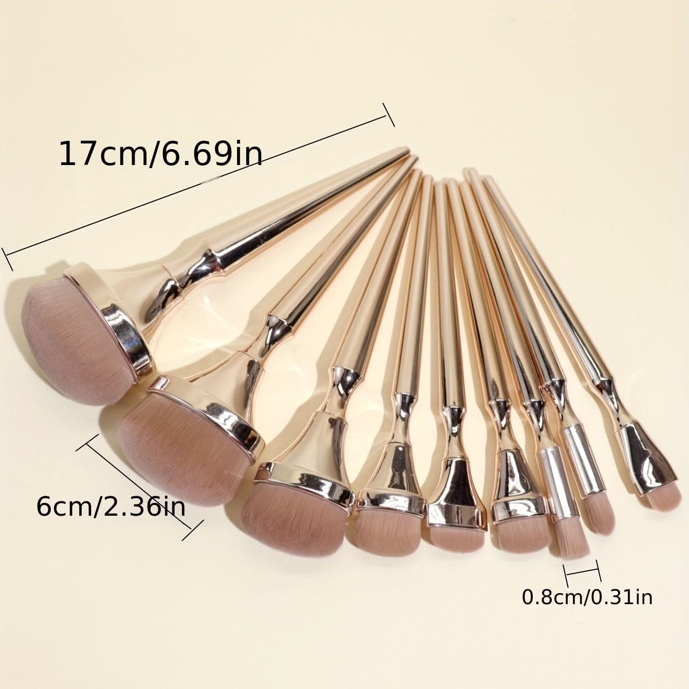 9-Piece Rose Gold Makeup Brush Set