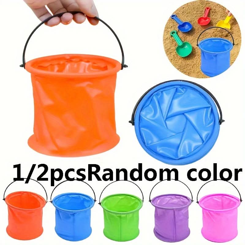 Mini Folding Beach Bucket – Durable PVC Collapsible Pail for Water Play
