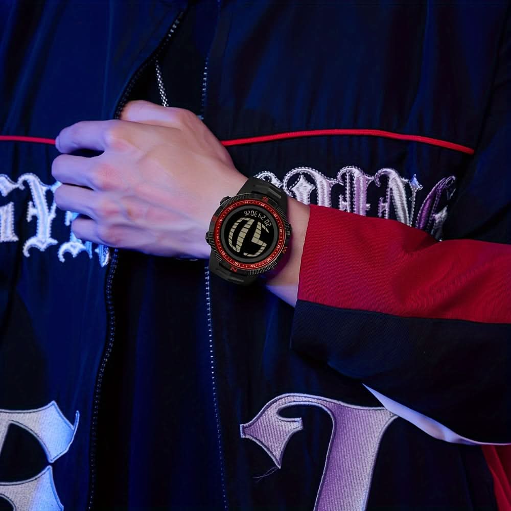 Men’s Digital Sports Watch – 5ATM Water-Resistant, Multifunctional Luminous Display