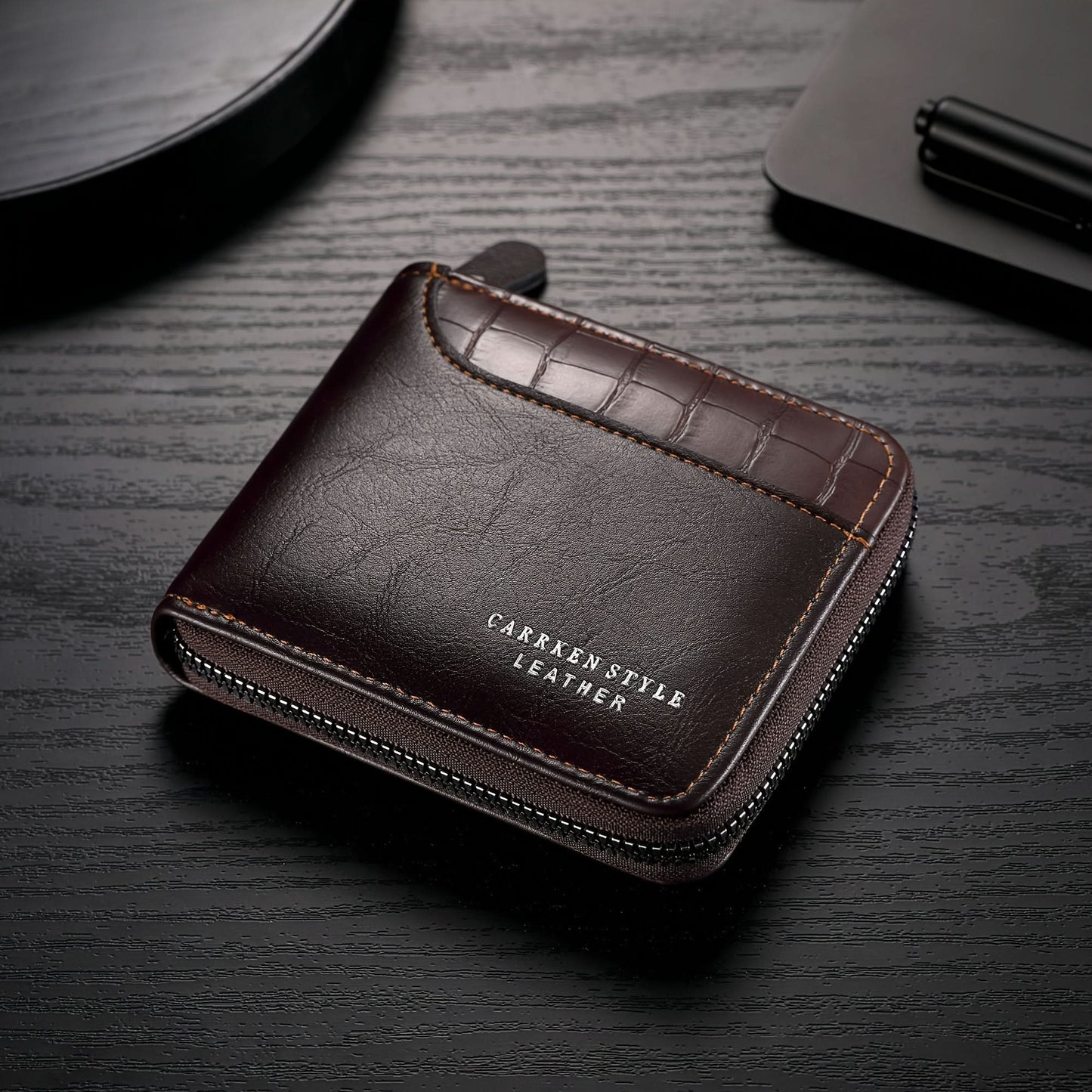 Stylish Men's Multifunctional Wallet with Zipper Closure