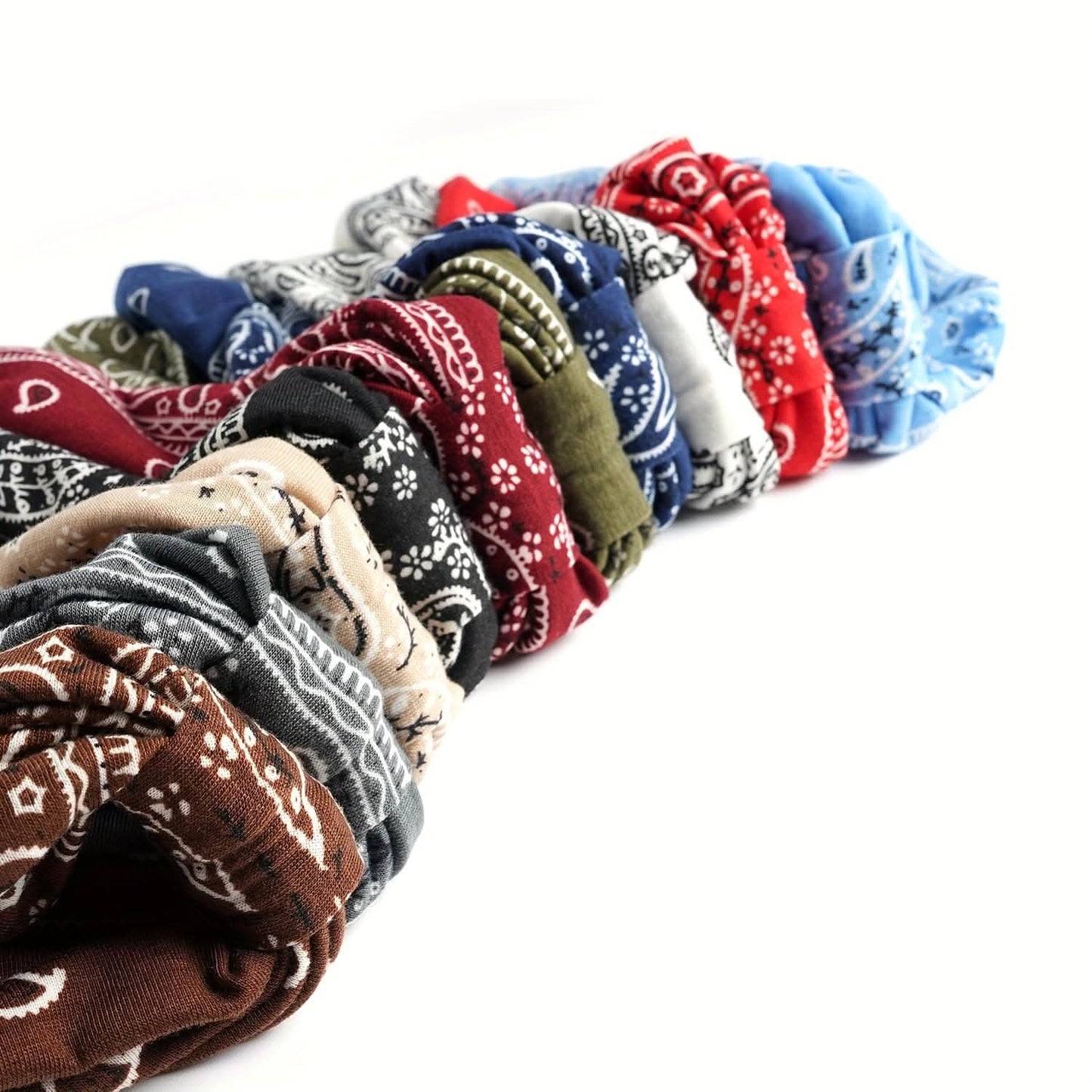 Stylish Boho Turban Headband – Soft Stretchy Paisley Pattern with Knotted Design