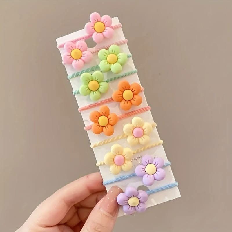 10pcs Cute Flower Decorative Hair Band Hair Accessories, Girls Christmas Gift