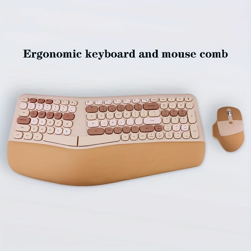 Ergonomic Wireless Keyboard & Mouse Set - 2.4G Wireless
