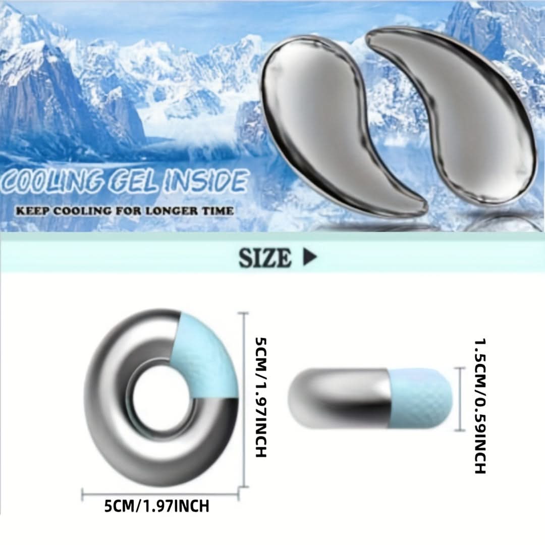 Cooling Eye Mask – Reusable Stainless Steel with Ice Gel for Lymphatic Relief