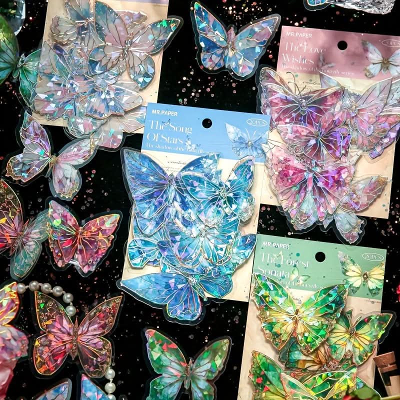 80 3D Holographic Butterfly Stickers for Crafts