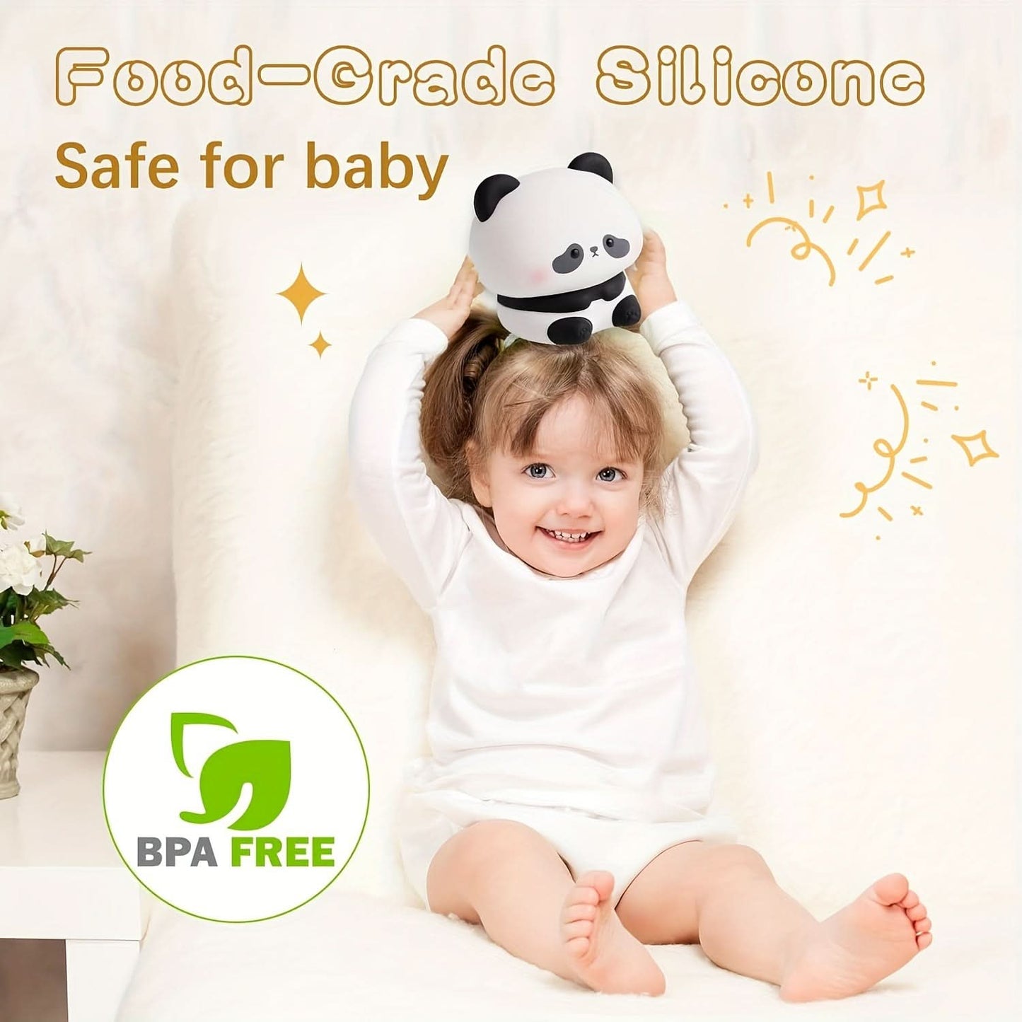 Rechargeable LED Panda Nursery Night Light