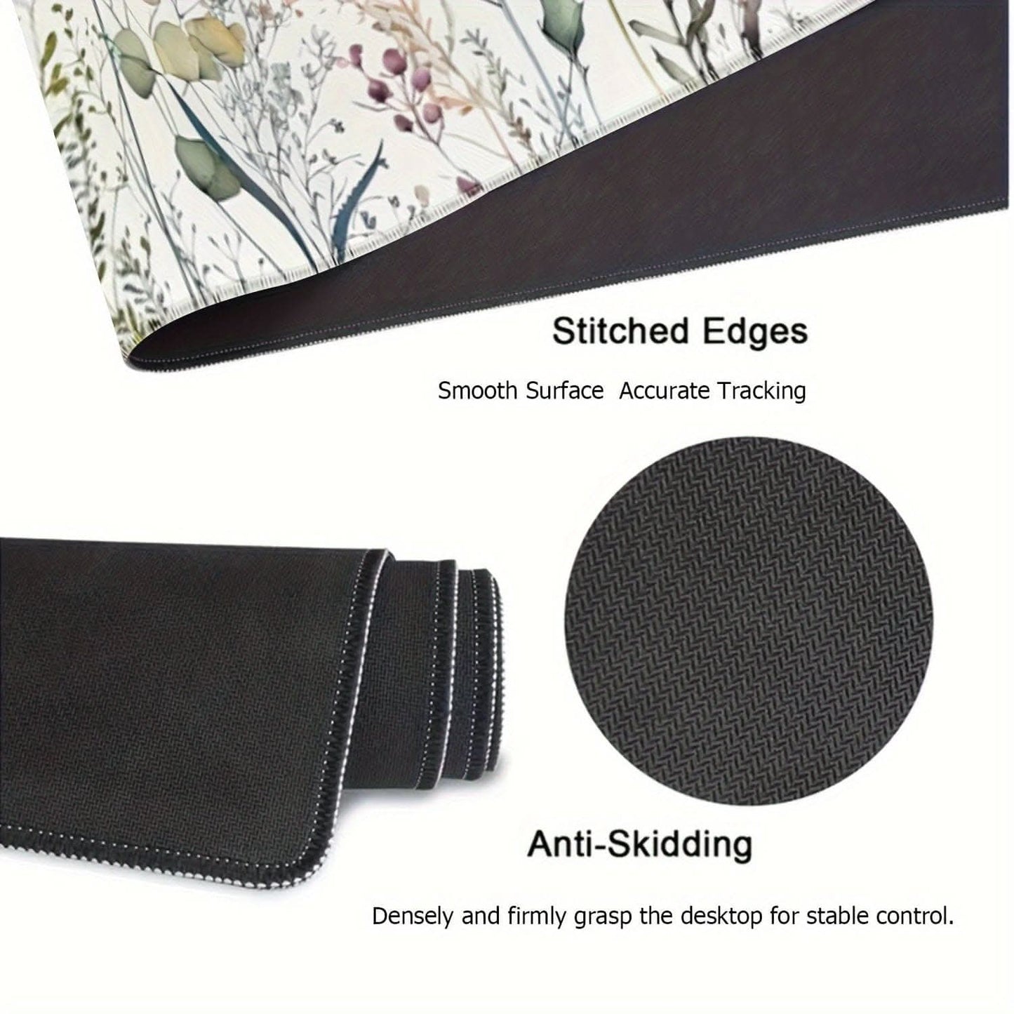 Floral Large Mouse Pad - Extended Desk Mat