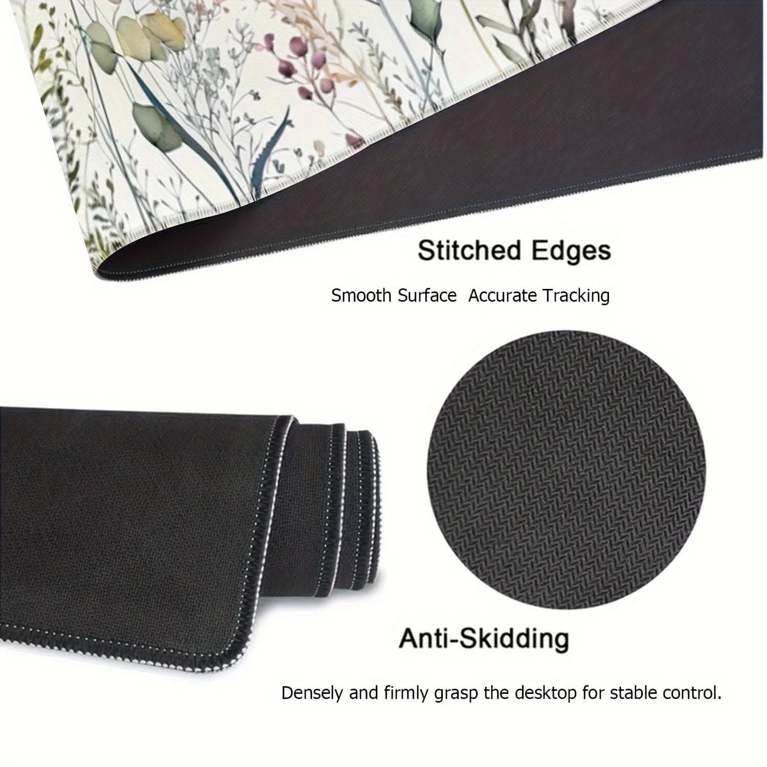 Floral Large Mouse Pad - Extended Desk Mat