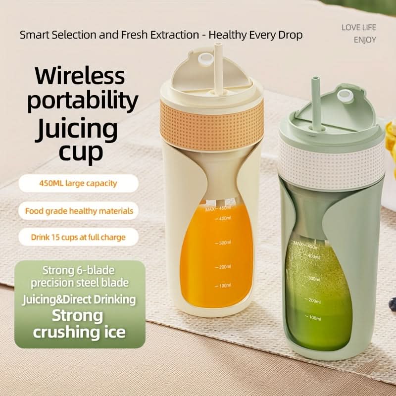Portable 3-in-1 Blender and Juicer – USB Rechargeable with Digital Display