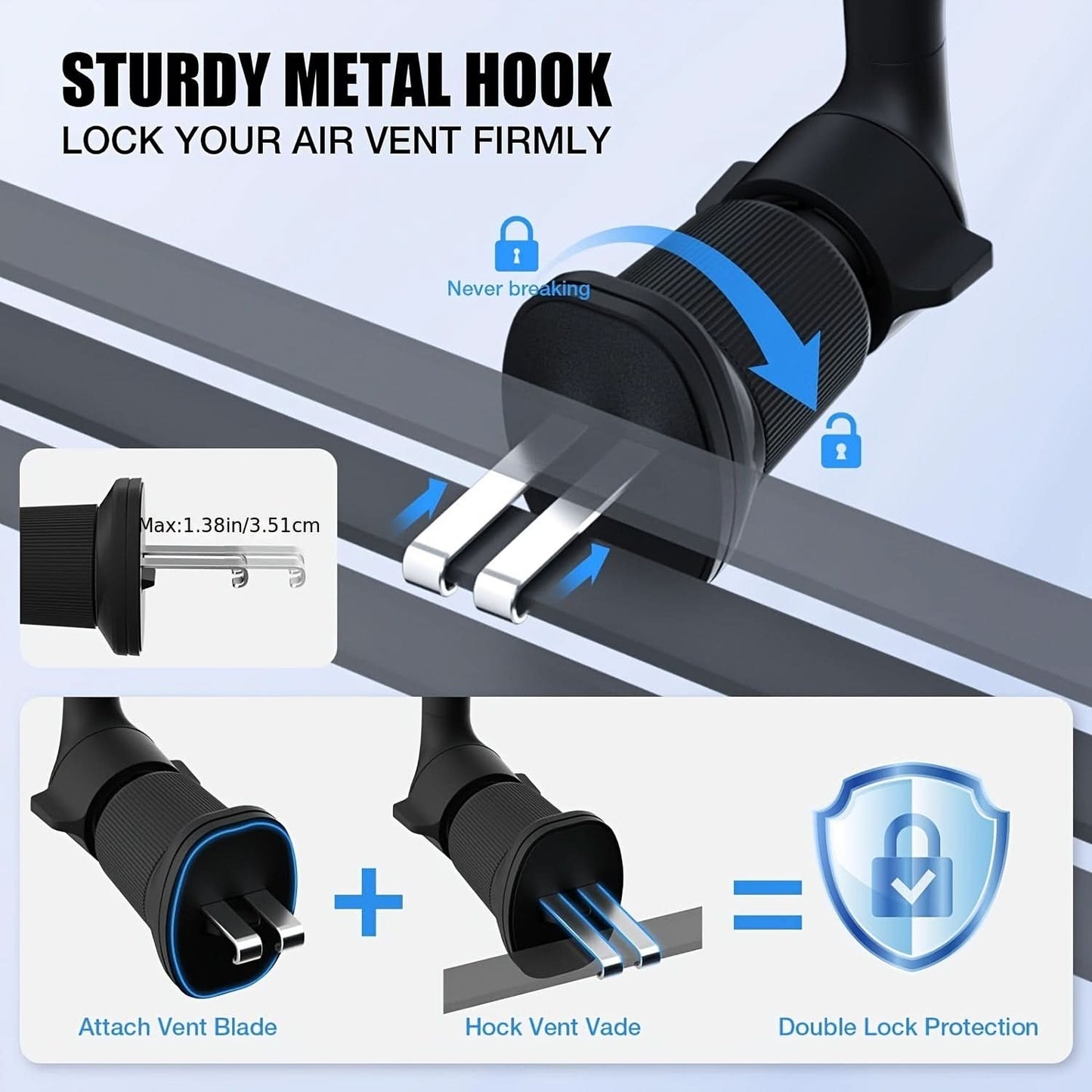 360° Rotatable Magnetic Car Phone Holder – Adjustable Air Vent Mount