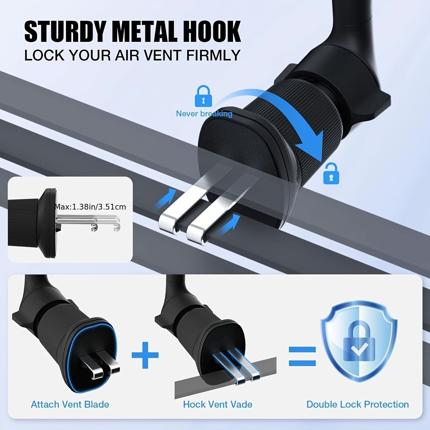 360° Rotatable Magnetic Car Phone Holder – Adjustable Air Vent Mount