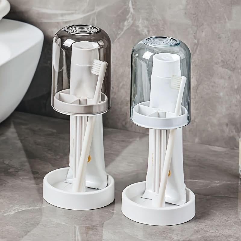 Sleek Toothbrush Holder & Mouthwash Cup Set for Couples